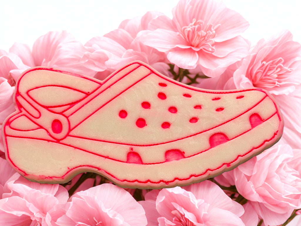 Hand painted croc wax melt glade pink peony and cotton flower