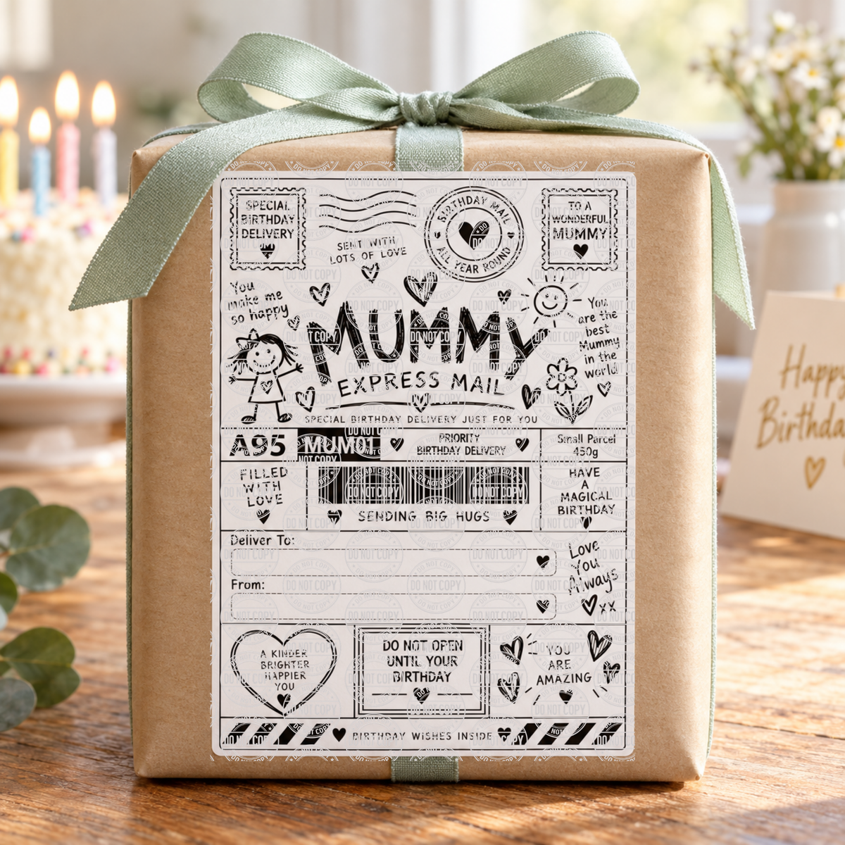 Mummy Birthday Shipping Label Gift Tag by Whiff Of Wonder