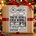 C##K Womble Christmas Shipping Label Gift Tag by Whiff Of Wonder