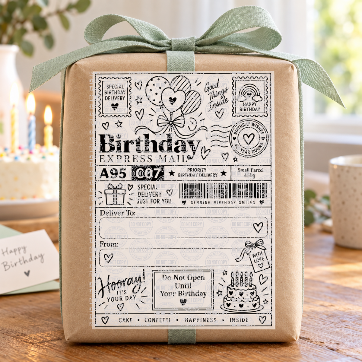 Birthday Shipping Label Gift Tag by Whiff Of Wonder