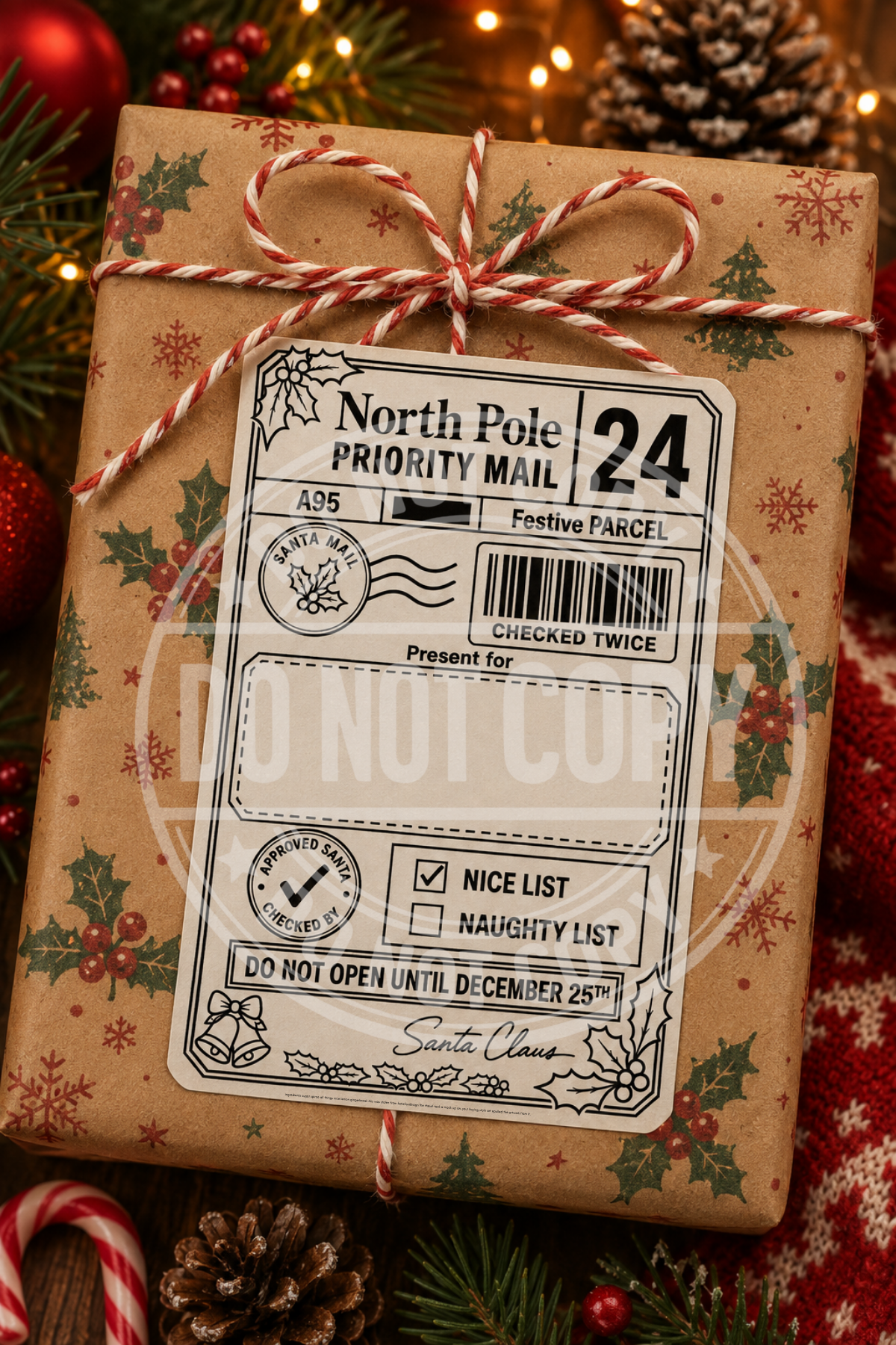 Personalised Christmas Shipping Label pack of 10 | Christmas Gift Labels Uk
