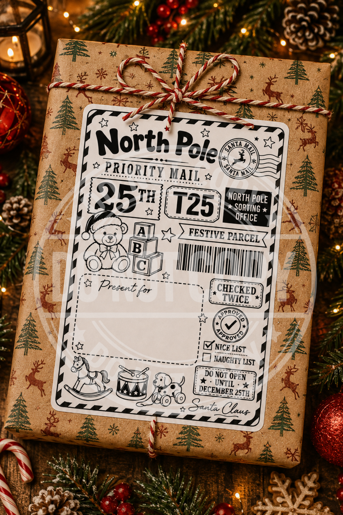 Personalised Christmas Shipping Label pack of 10 | Christmas Gift Labels Uk