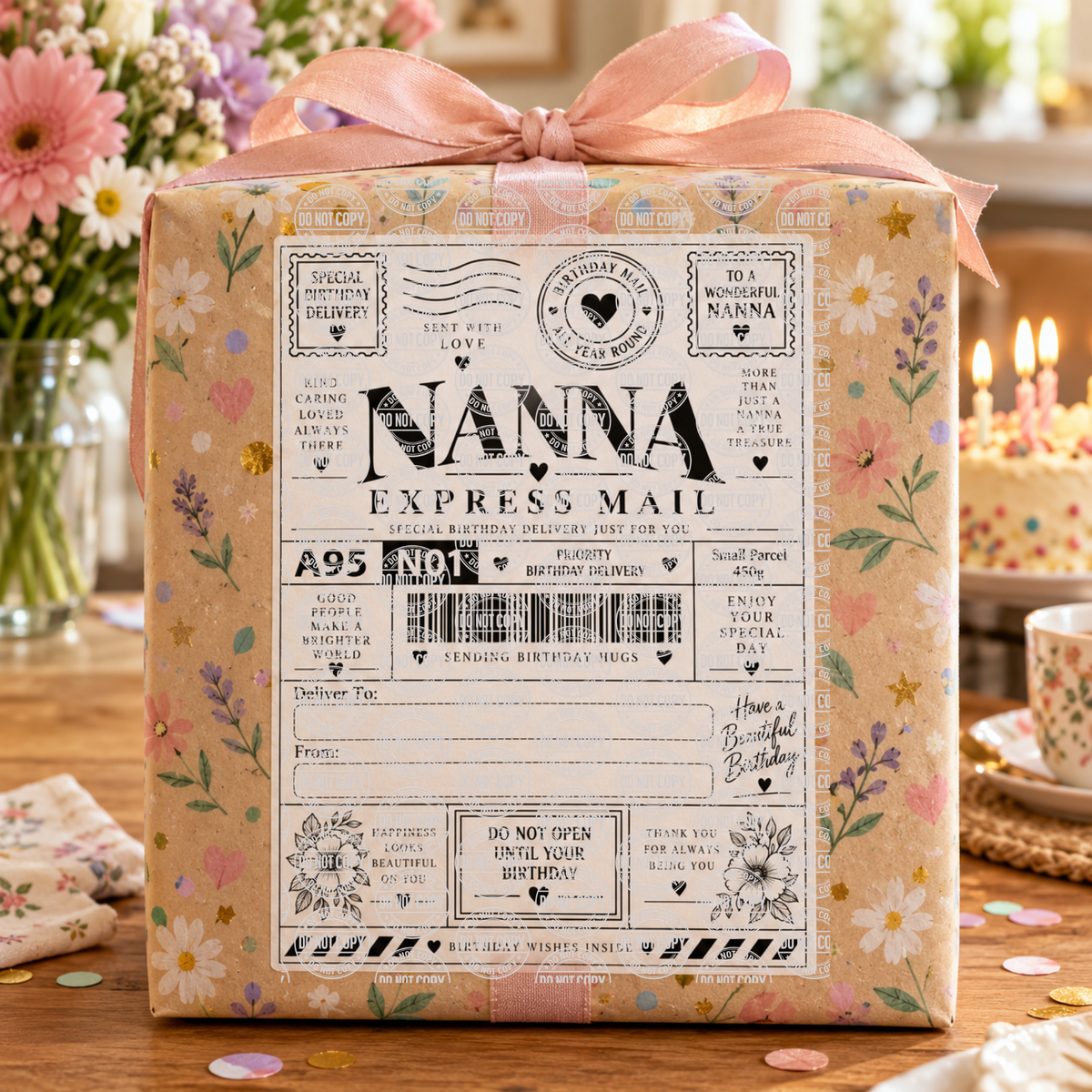 Nanna Birthday Shipping Label Gift Tag by Whiff Of Wonder