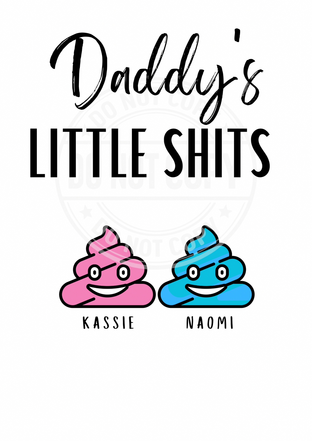 Daddy’s Little Shh!ts Personalised A4 Print | Funny Personalised Gift for Dad | Custom Dad Prints Uk