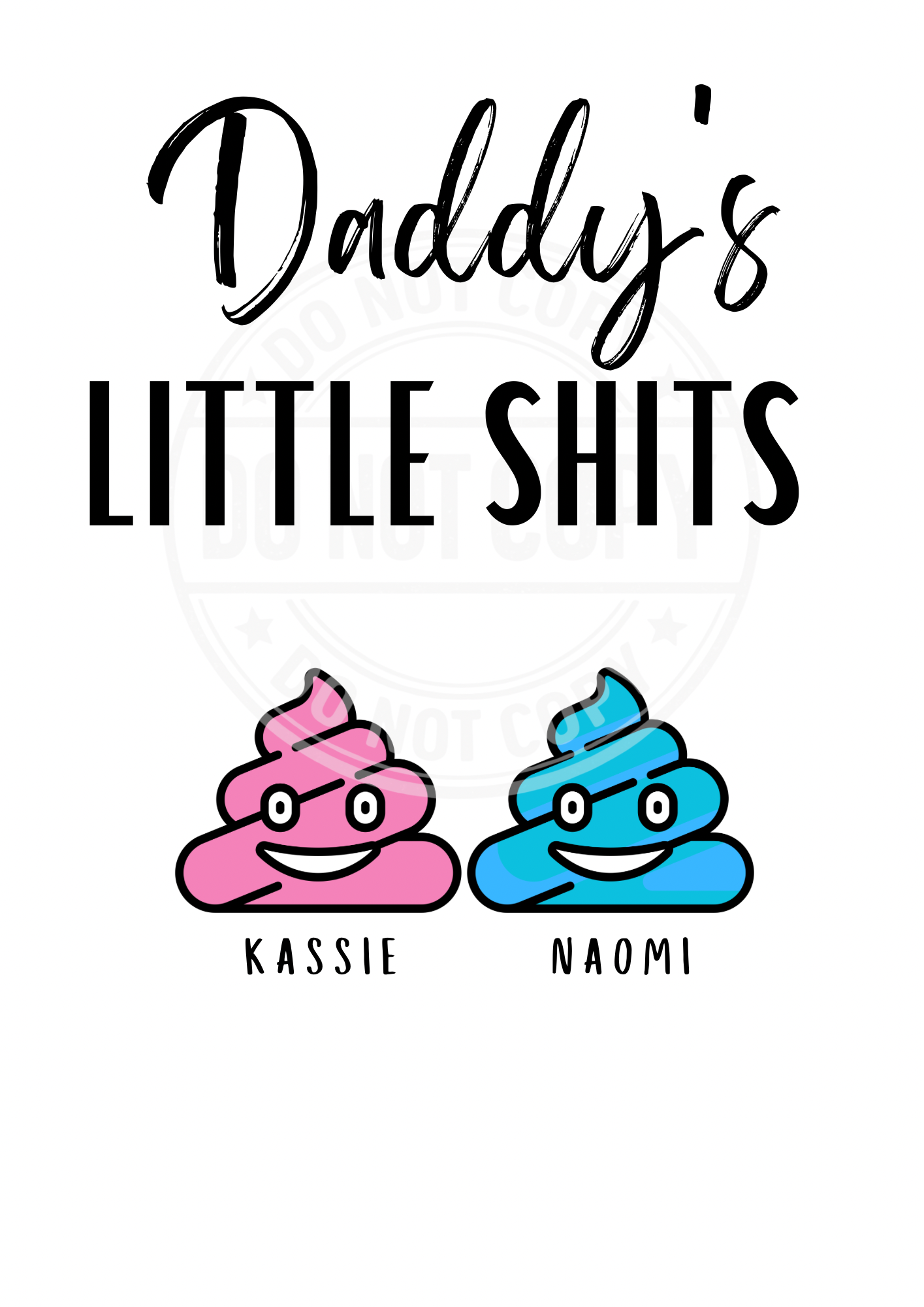 Daddy’s Little Shh!ts Personalised A4 Print | Funny Personalised Gift for Dad | Custom Dad Prints Uk