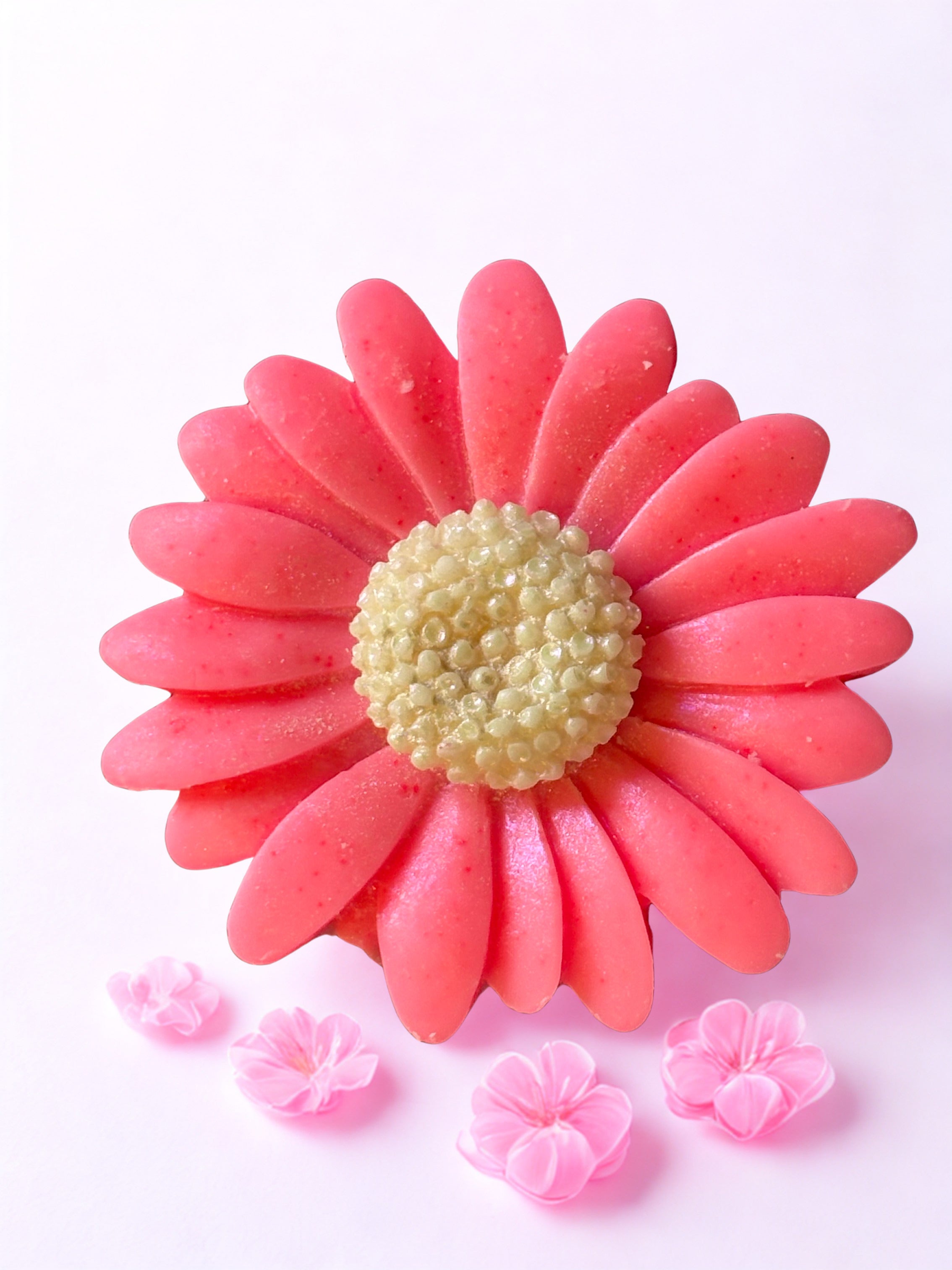 Daisy shaped wax melt pink peony and cotton flower