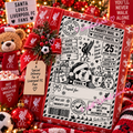 Liverpool football-themed Christmas shipping label with club imagery on a red festive gift display.