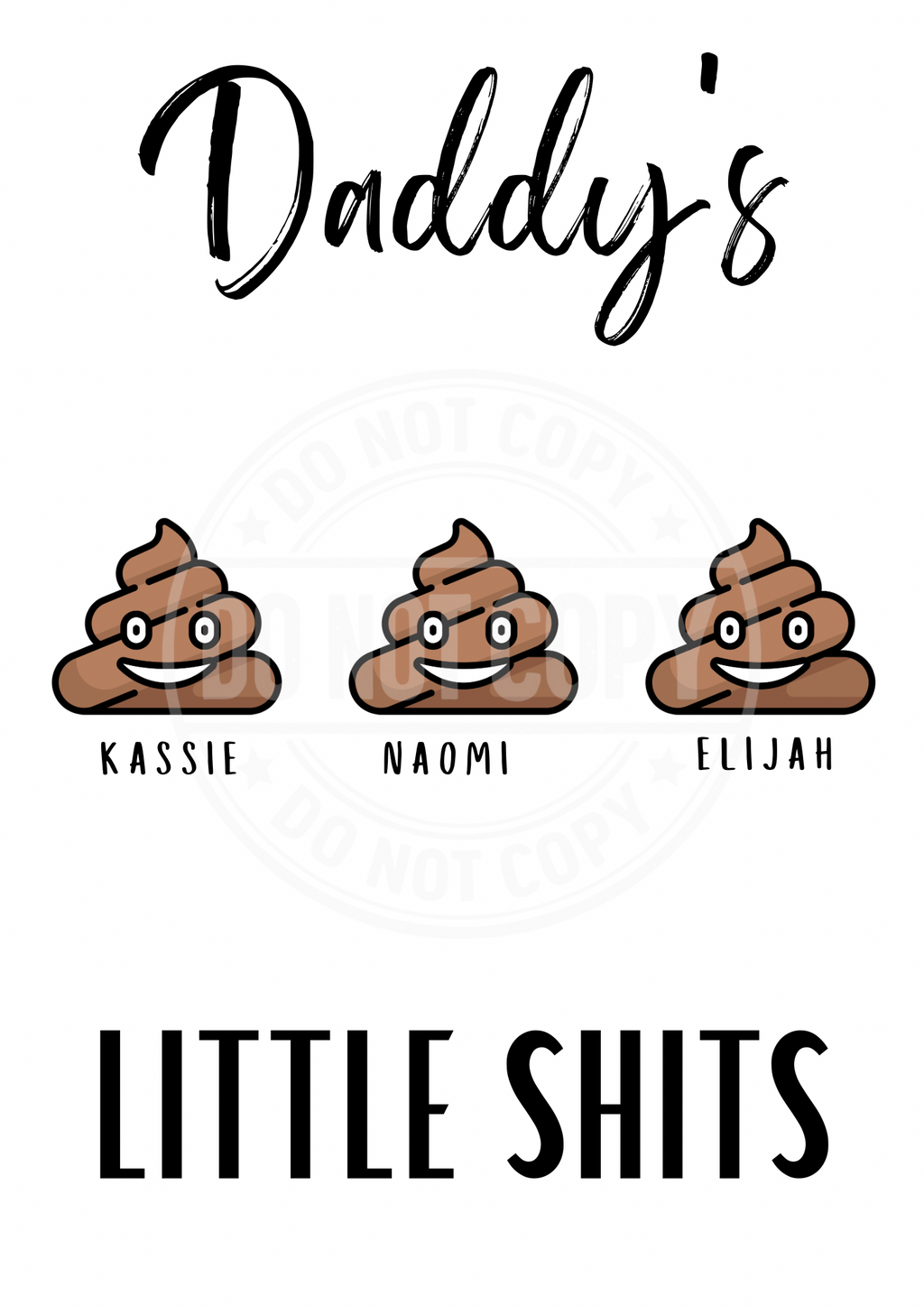 Daddy’s Little Shh!ts Personalised A4 Print | Funny Personalised Gift for Dad | Custom Dad Prints Uk