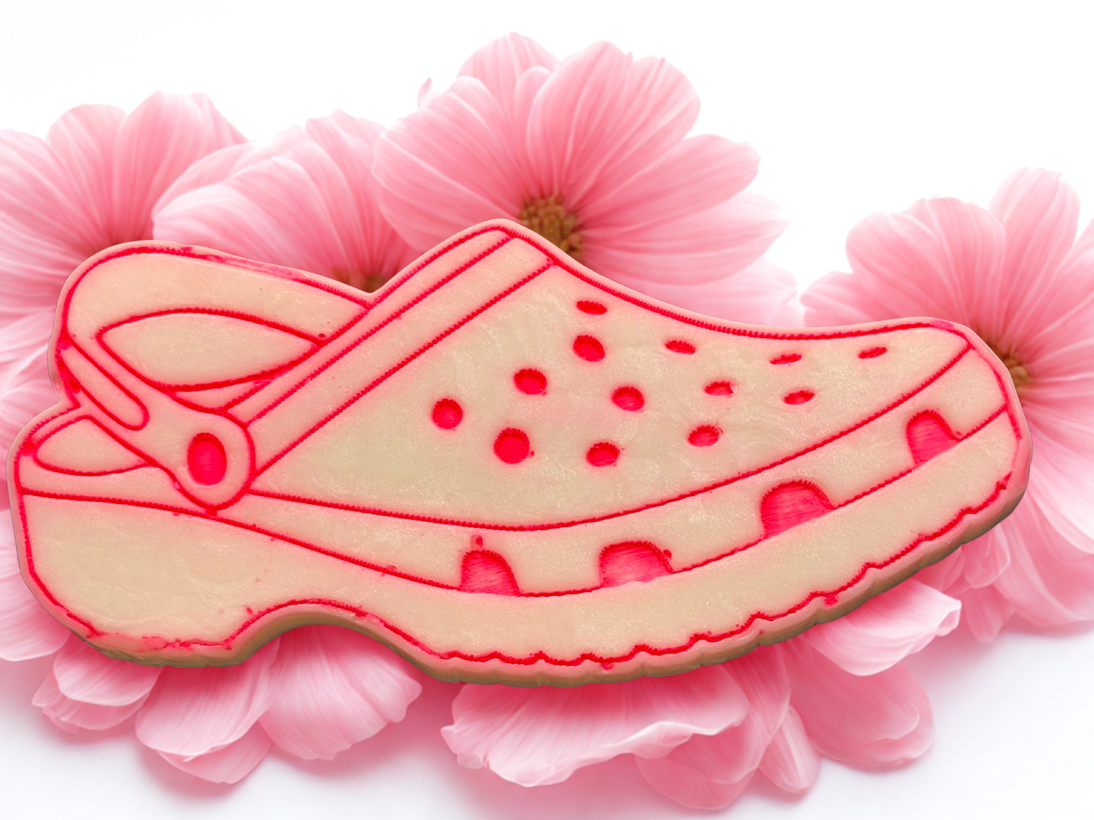 Hand painted croc wax melt glade pink peony and cotton flower