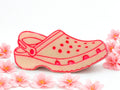 Hand painted croc wax melt glade pink peony and cotton flower