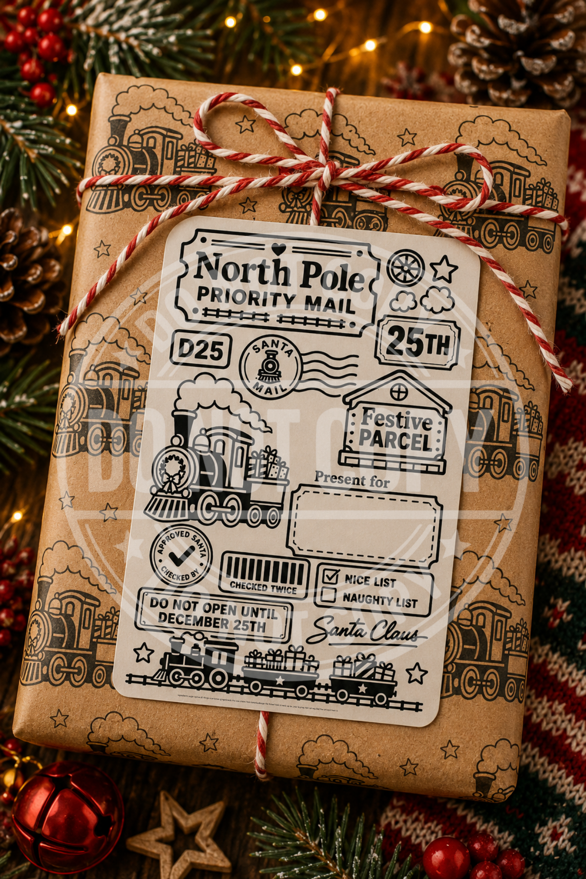 Personalised Christmas Shipping Label pack of 10 | Christmas Gift Labels Uk