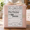Bow Birthday Shipping Label Gift Tag by Whiff Of Wonder