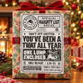T##t Naughty List Christmas Shipping Label Gift Tag by Whiff Of Wonder