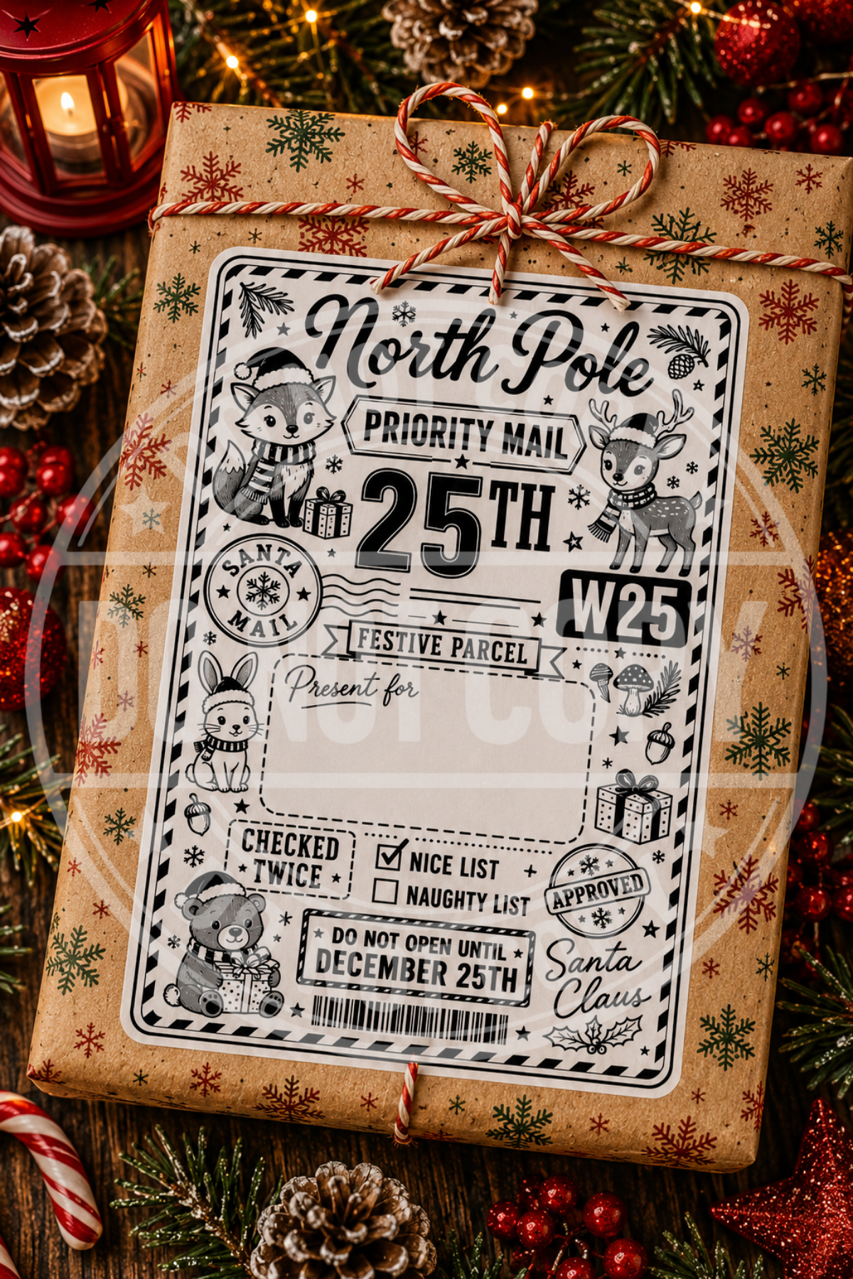 Personalised Christmas Shipping Label pack of 10 | Christmas Gift Labels Uk