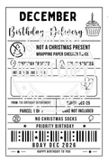 Personalised December Birthday Shipping Label Pack of 10 | Birthday Gift Labels UK