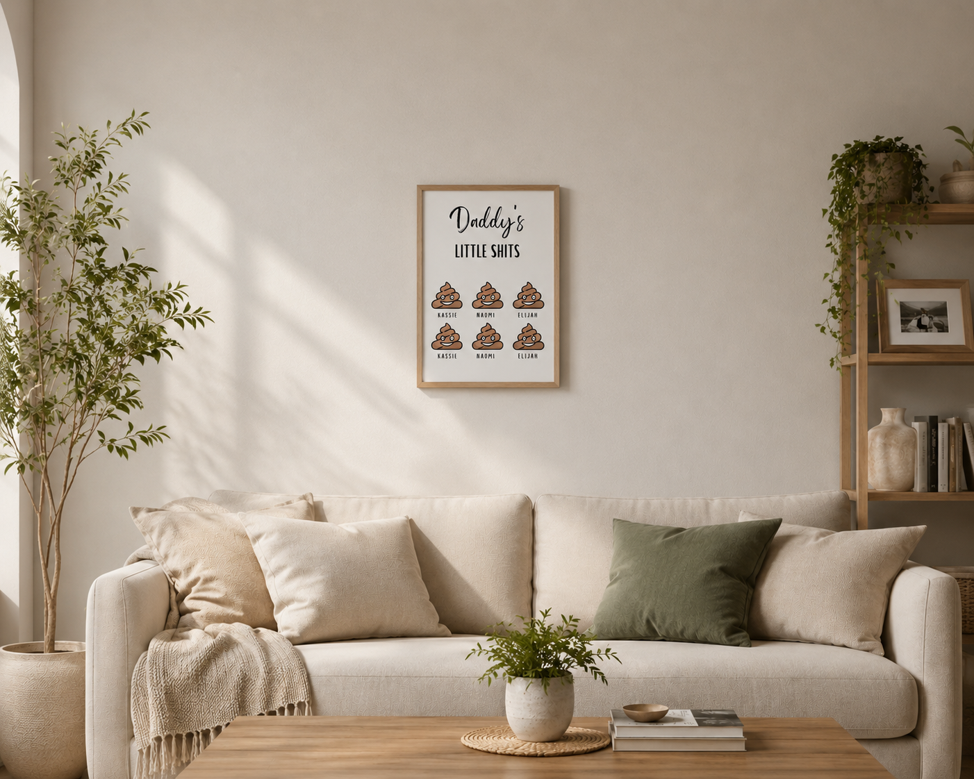 Daddy’s Little Shh!ts Personalised A4 Print | Funny Personalised Gift for Dad | Custom Dad Prints Uk