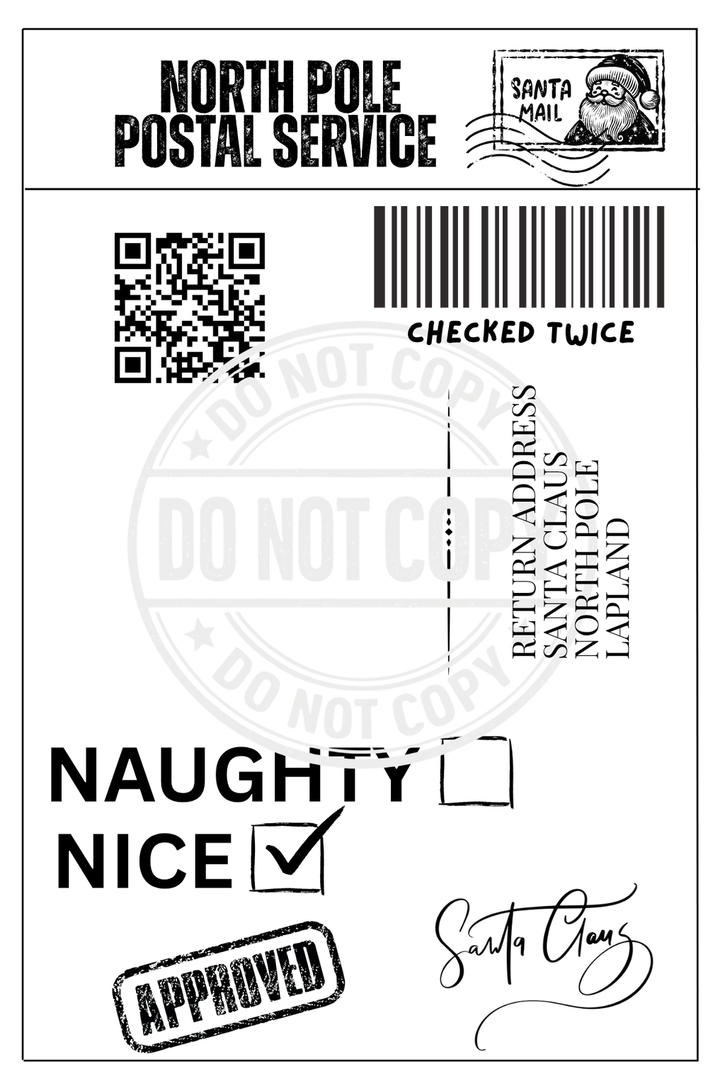Personalised Christmas Shipping Labels with QR Santa Tracker – Pack of 10 | Christmas Gift Labels Uk