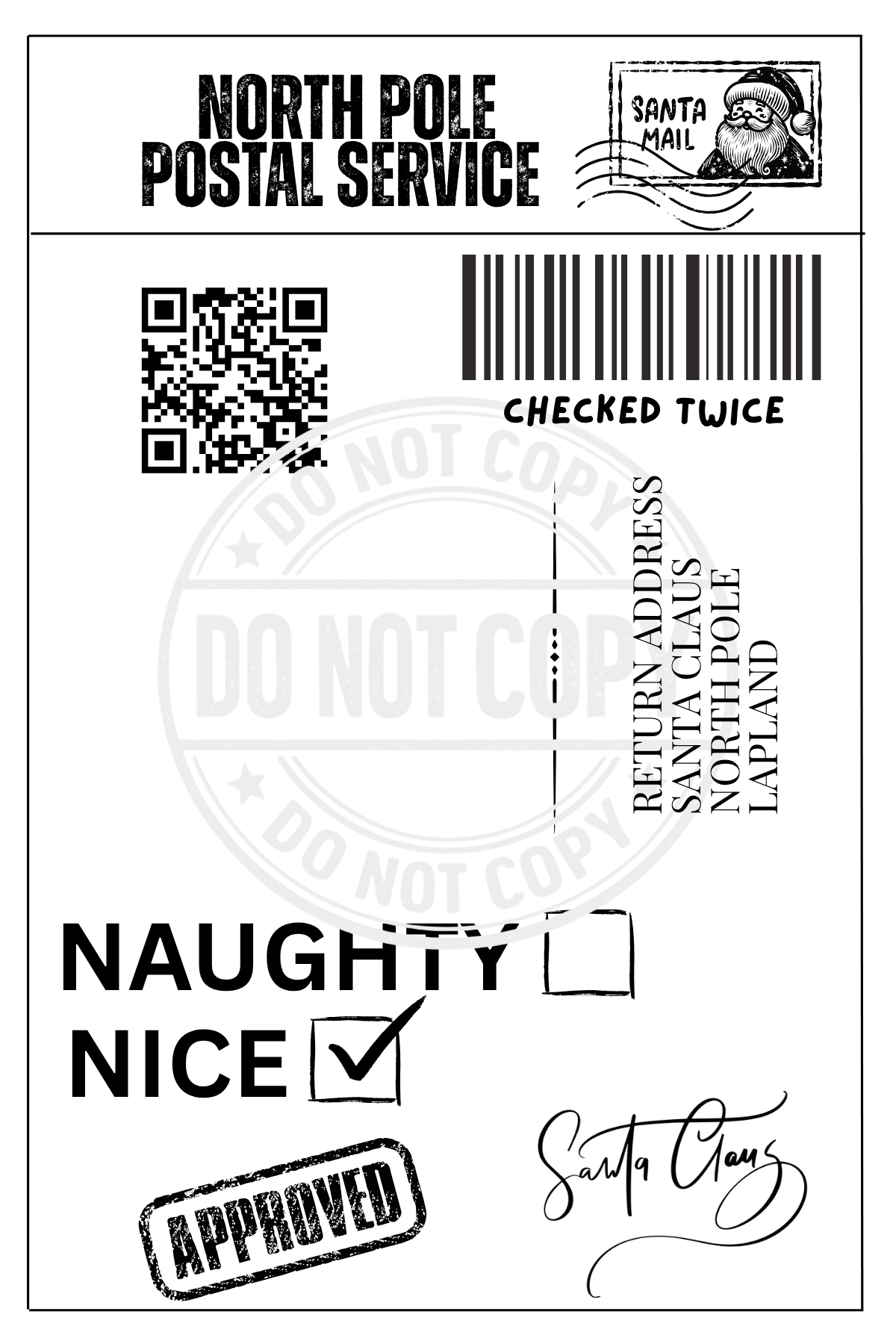 Personalised Christmas Shipping Labels with QR Santa Tracker – Pack of 10 | Christmas Gift Labels Uk