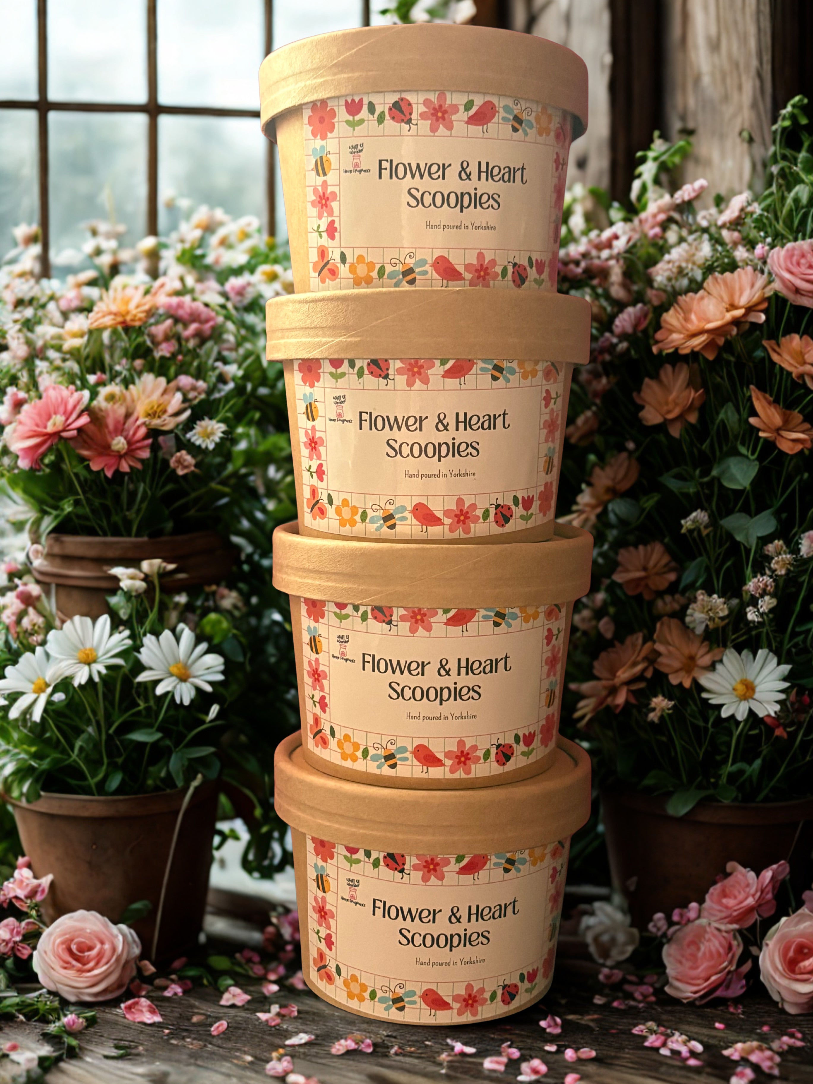 Flower and heart scoopies