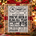 Sl@g Naughty List Christmas Shipping Label Gift Tag by Whiff Of Wonder