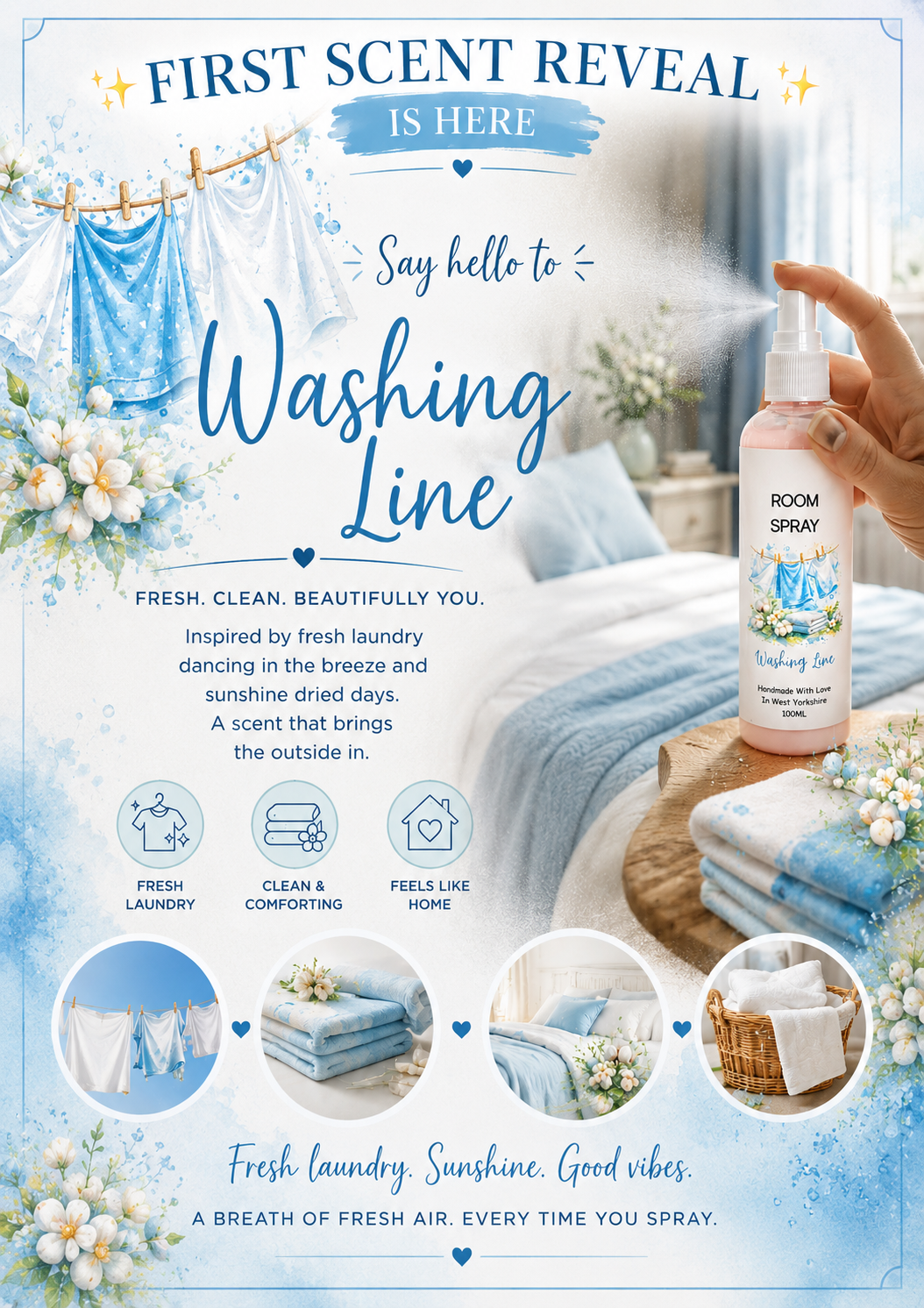 Washing Line Room Spray | Strong Scented Home Fragrance UK