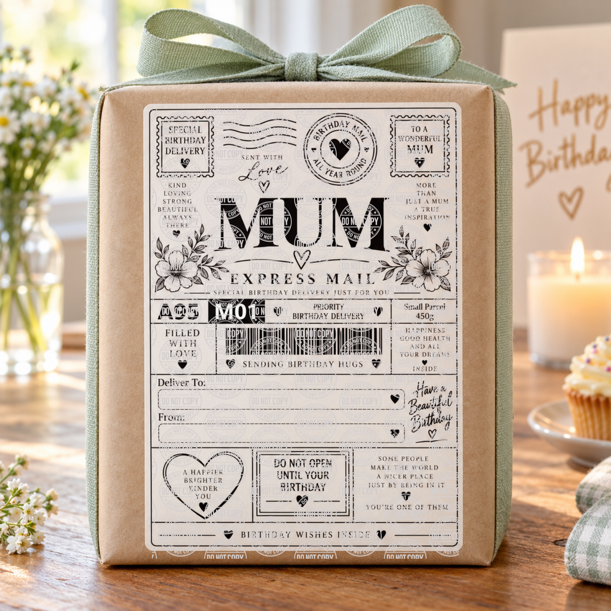 Mum Birthday Shipping Label Gift Tag by Whiff Of Wonder