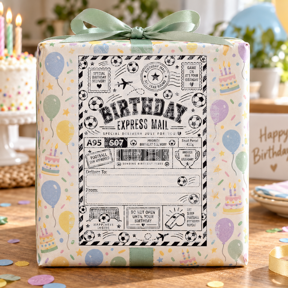 Football Birthday Shipping Label Gift Tag by Whiff Of Wonder