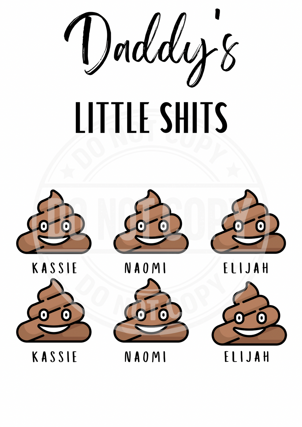 Daddy’s Little Shh!ts Personalised A4 Print | Funny Personalised Gift for Dad | Custom Dad Prints Uk