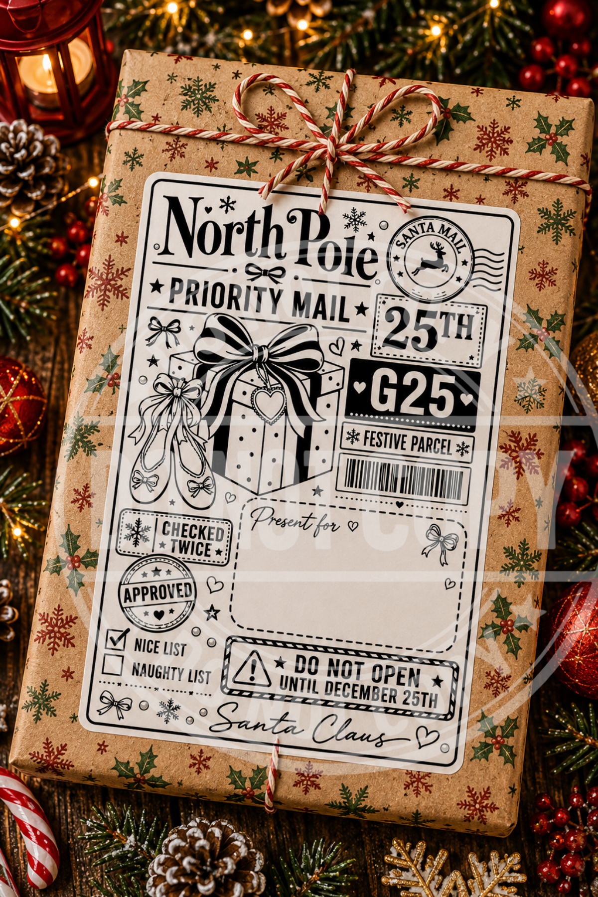 Personalised Christmas Shipping Label pack of 10 | Christmas Gift Labels Uk