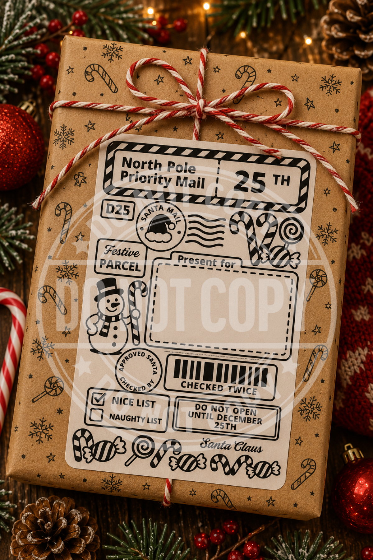Personalised Christmas Shipping Label pack of 10 | Christmas Gift Labels Uk