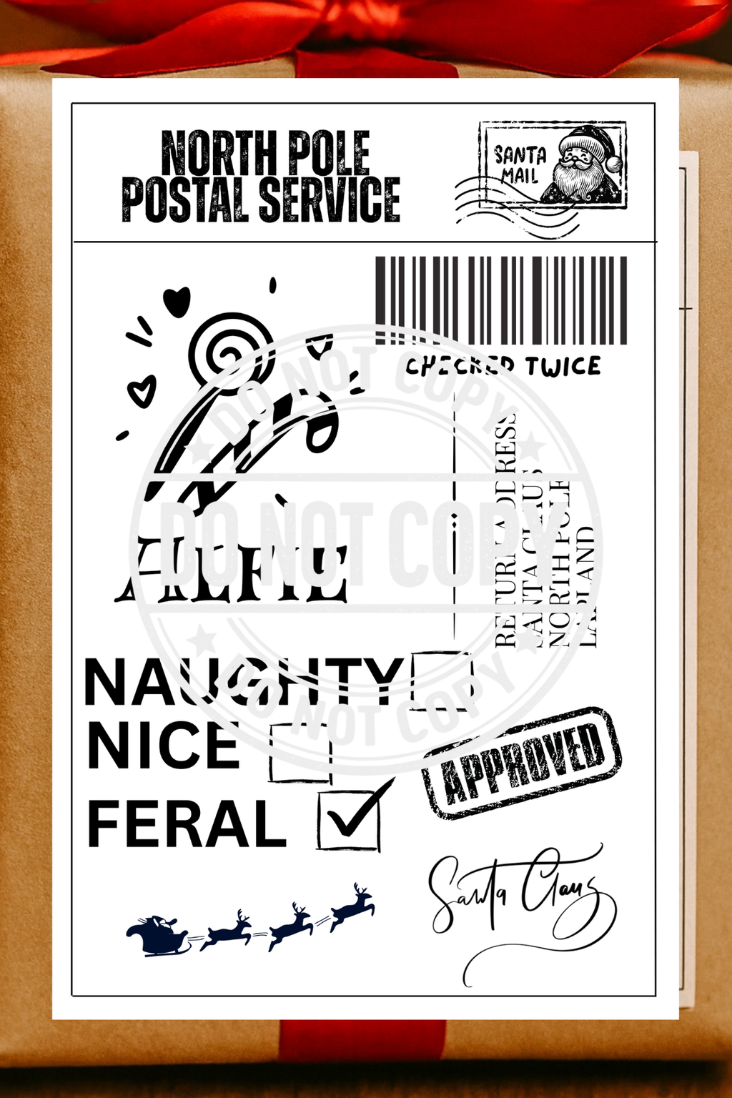 Personalised Feral Shipping Label pack of 10 | Christmas Gift Labels Uk
