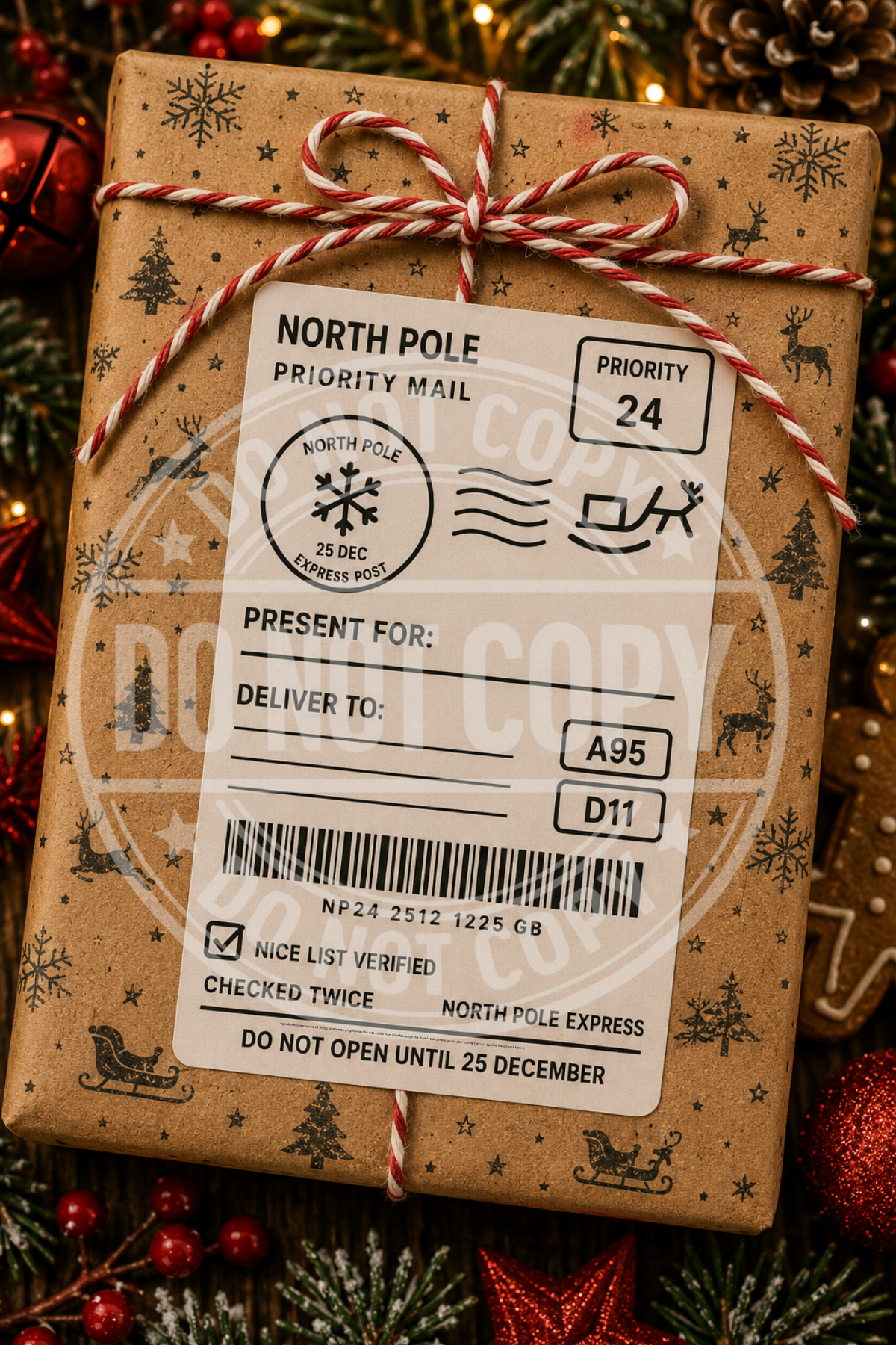 Personalised Christmas Shipping Label pack of 10 | Christmas Gift Labels Uk