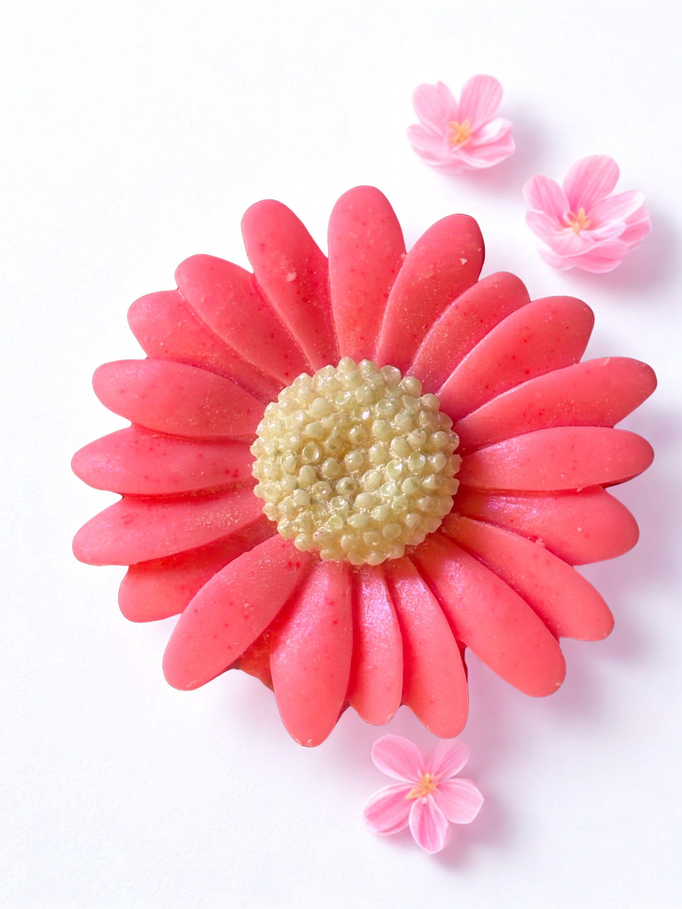 Daisy shaped wax melt pink peony and cotton flower