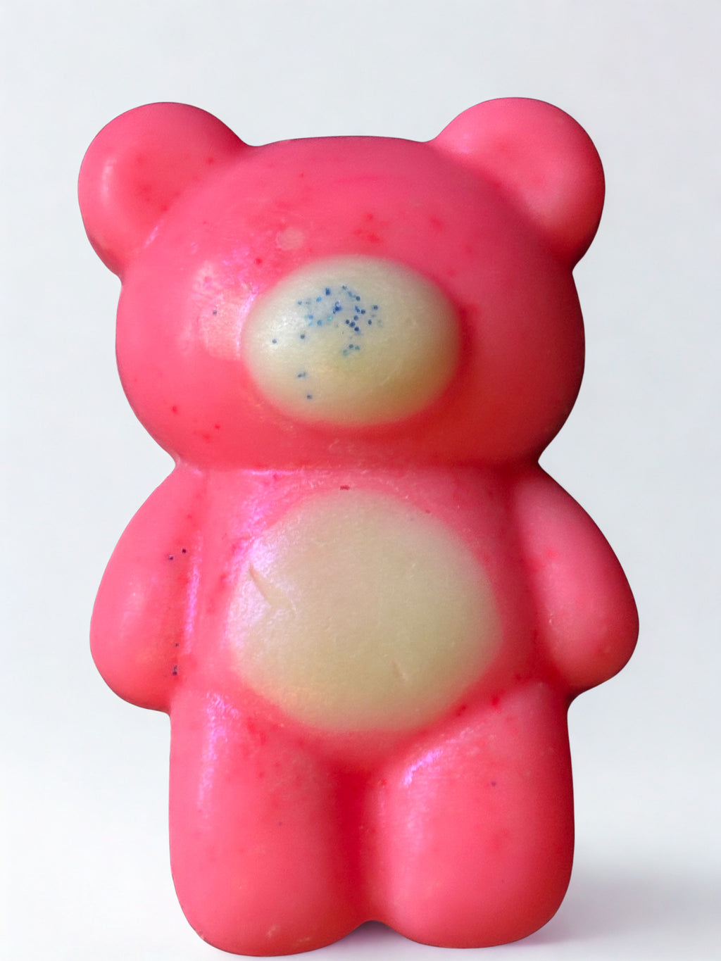Cute Teddy shaped wax melt pink peony and cotton flower