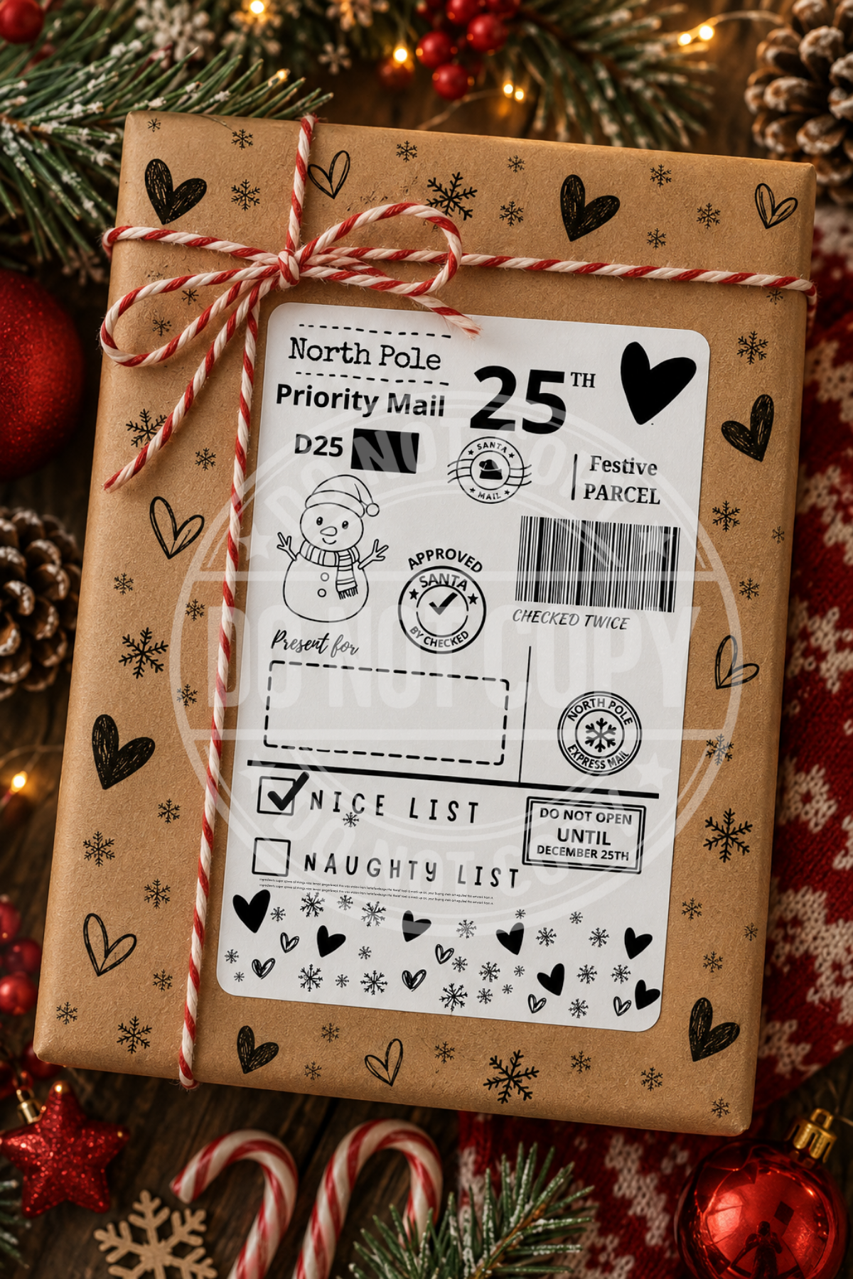 Personalised Christmas Shipping Label pack of 10 | Christmas Gift Labels Uk