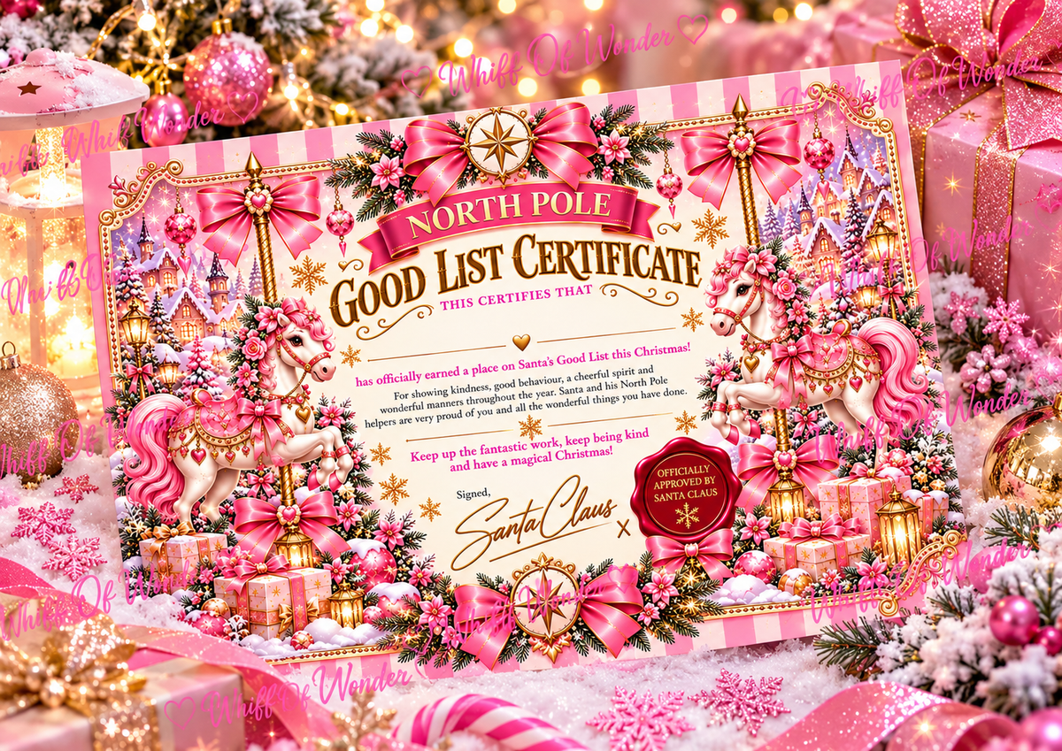 Personalised Girls Good List Certificate A4 by Whiff Of Wonder
