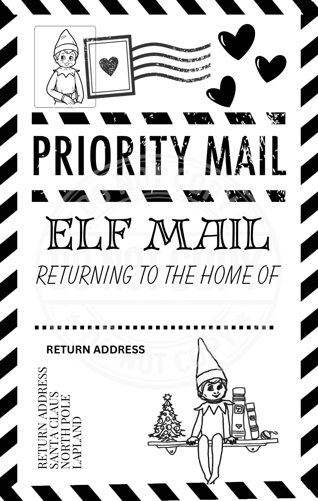 Elf Arrival Shipping labels pack of 10 | Elf Arrival Gift Uk