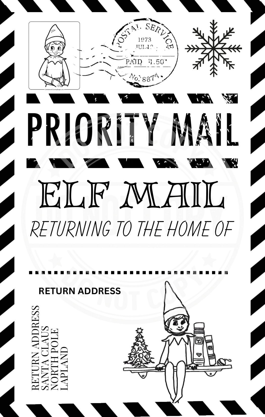 Elf Arrival Shipping labels pack of 10 | Elf Arrival Gift Uk