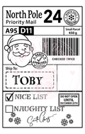 Personalised Christmas Shipping Label pack of 10 | Christmas Gift Labels Uk